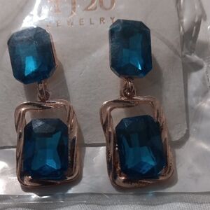 Elegant Blue and Gold Earrings